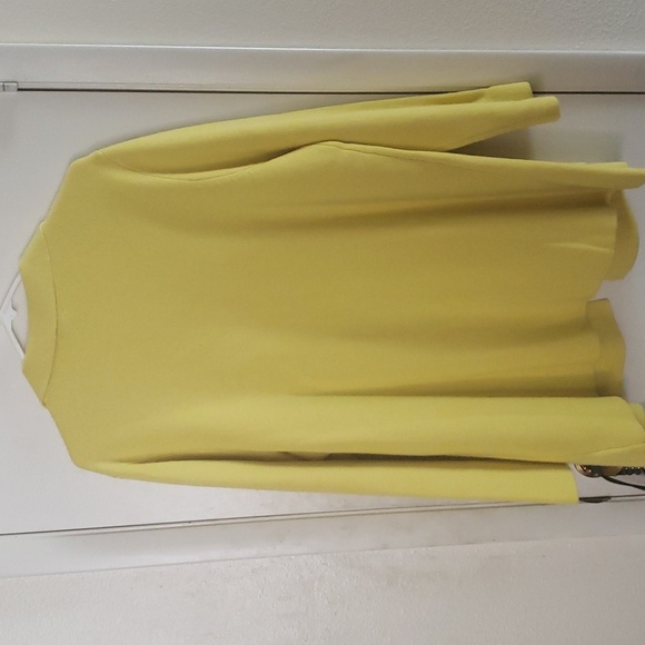 Talbott Plus Yellow Wool Blend Sweater Knit Blazer Cardigan Size 1X - Picture 4 of 6